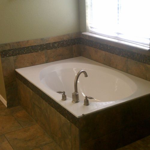 tub, tile and faucets installation