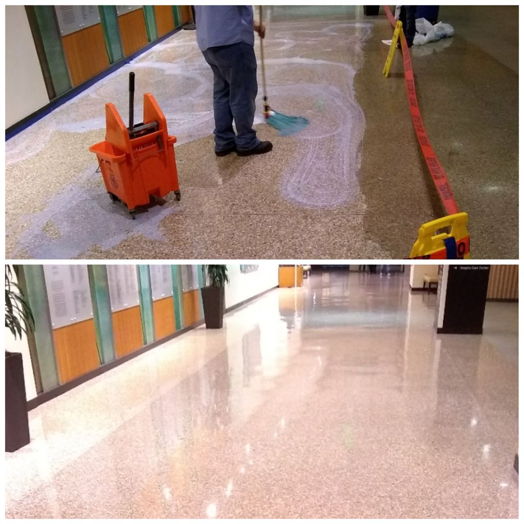 Terrazzo strip and wax