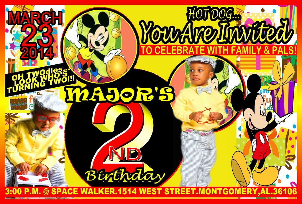 A sample birthday invitation.