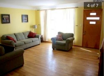 Before: Yellow walls and oak trim/doors