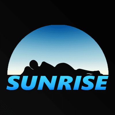 Sunrise, mock logo for a hotel.