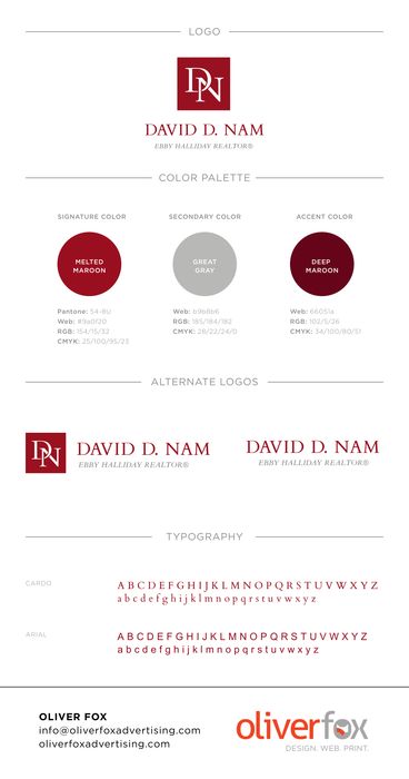 Example of complimentary branding guidelines with 