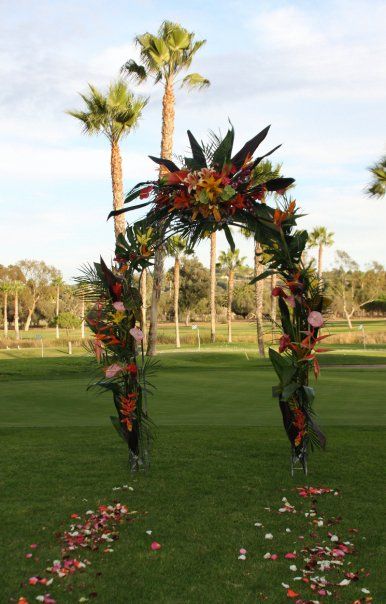 tropical wedding arch