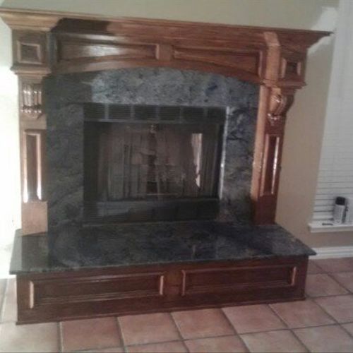 Wood Fire Place Design with Exotic Granite ......S