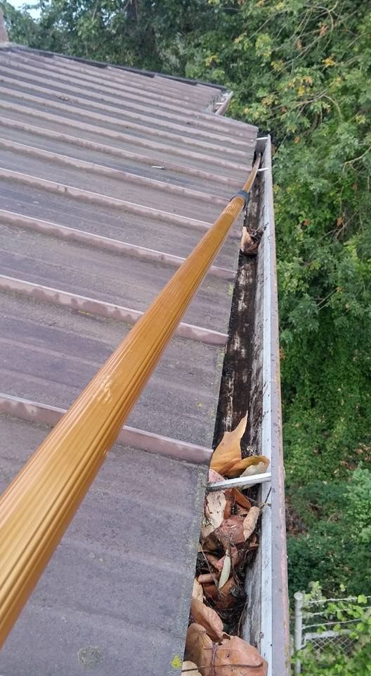 Gutter Cleaning a 2.5 story building
