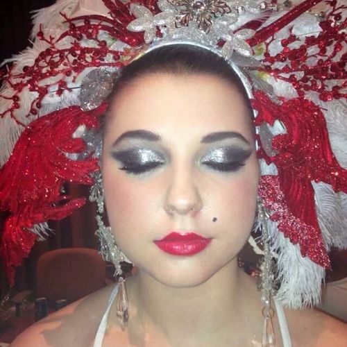 Fundraiser showgirl makeup