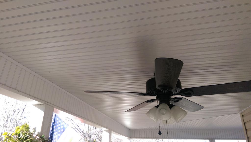 New vinyl bead board soffit on porch.