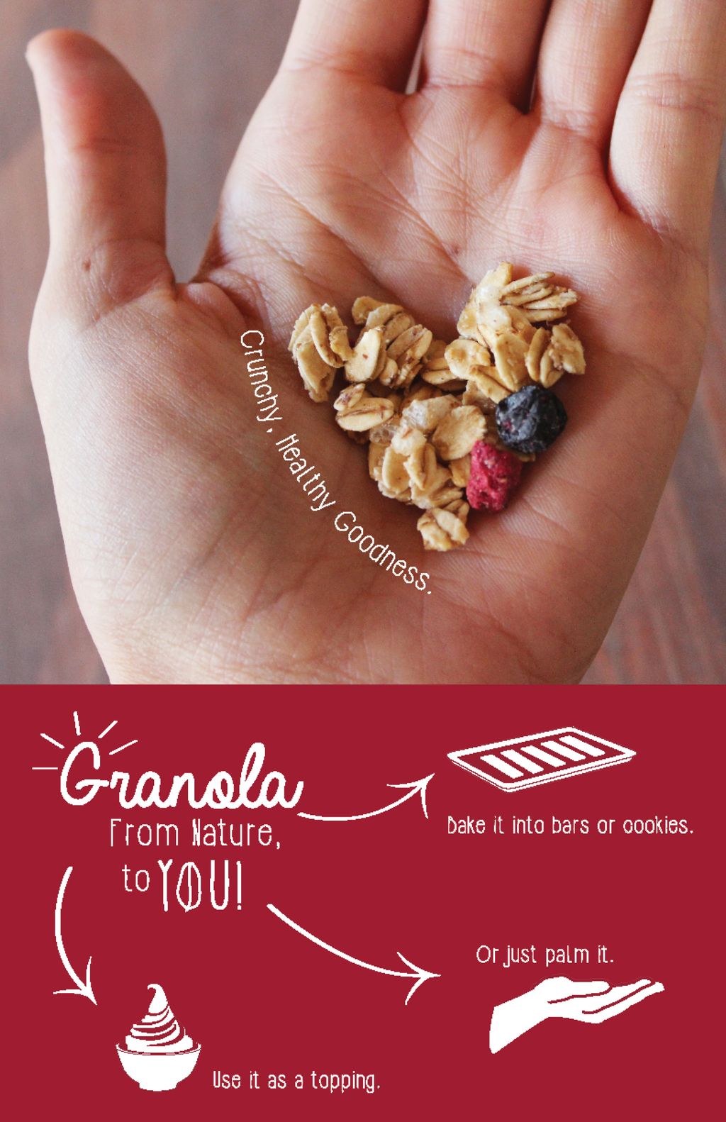 Granola Poster. Graphic Design- Illustrator, Photo