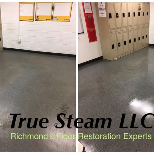 Commercial vinyl strip and wax