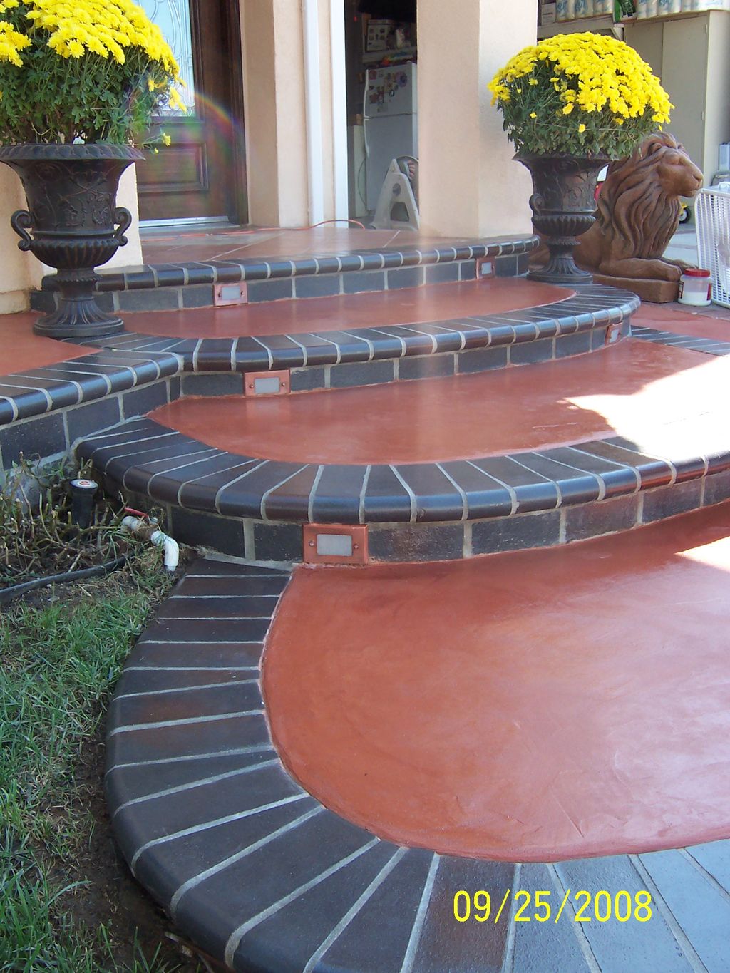 terra cotta color stained concrete