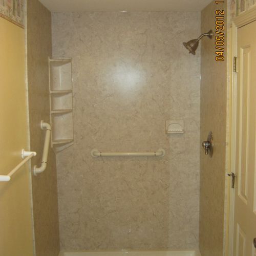 New and updated shower ~ small space.
