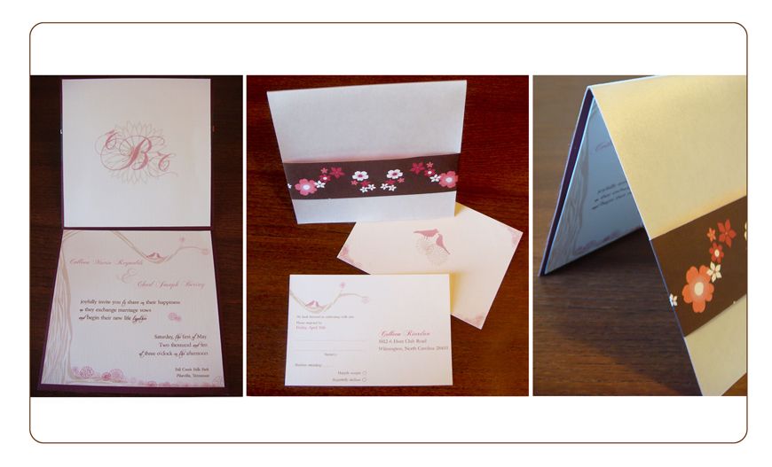 Wedding Invitation and postcard RSVP. Custom Desig