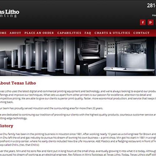 Texas Litho, Houston Texas (website & marketing)