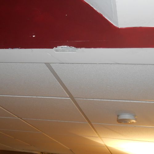 Ceiling corner damaged beyond simple drywall mud r