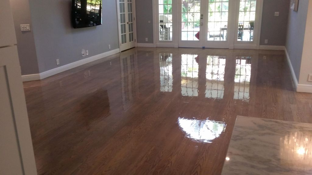 Light grey stain. Red oak