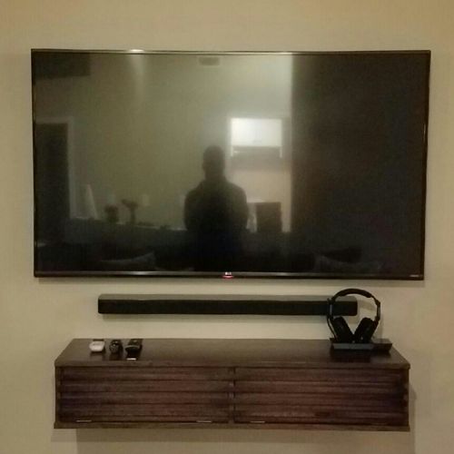 TV, Sound Bar and Floating shelf Installation