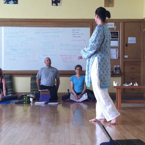 Teaching the ayurvedic section for Pacific Yoga 50