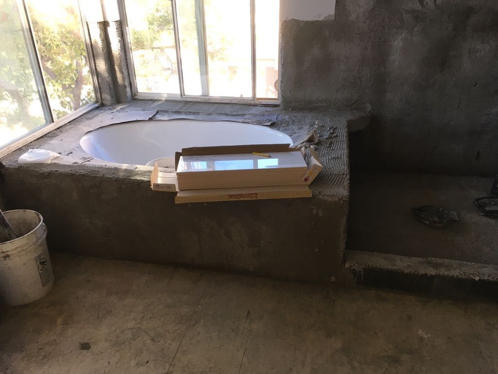 bathroom remodel during construction 