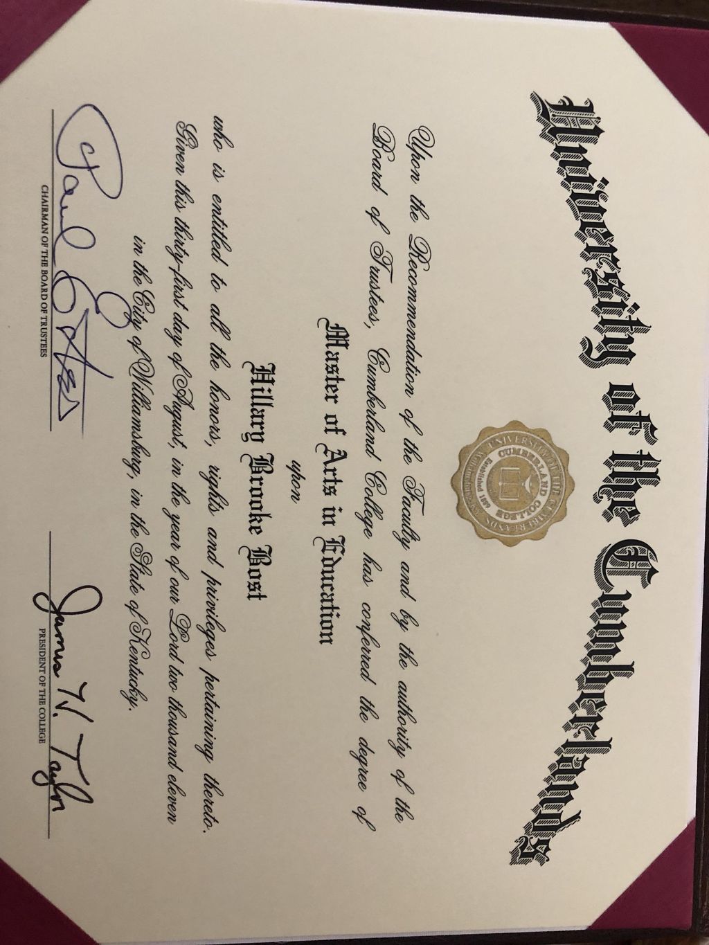 Masters Degree
