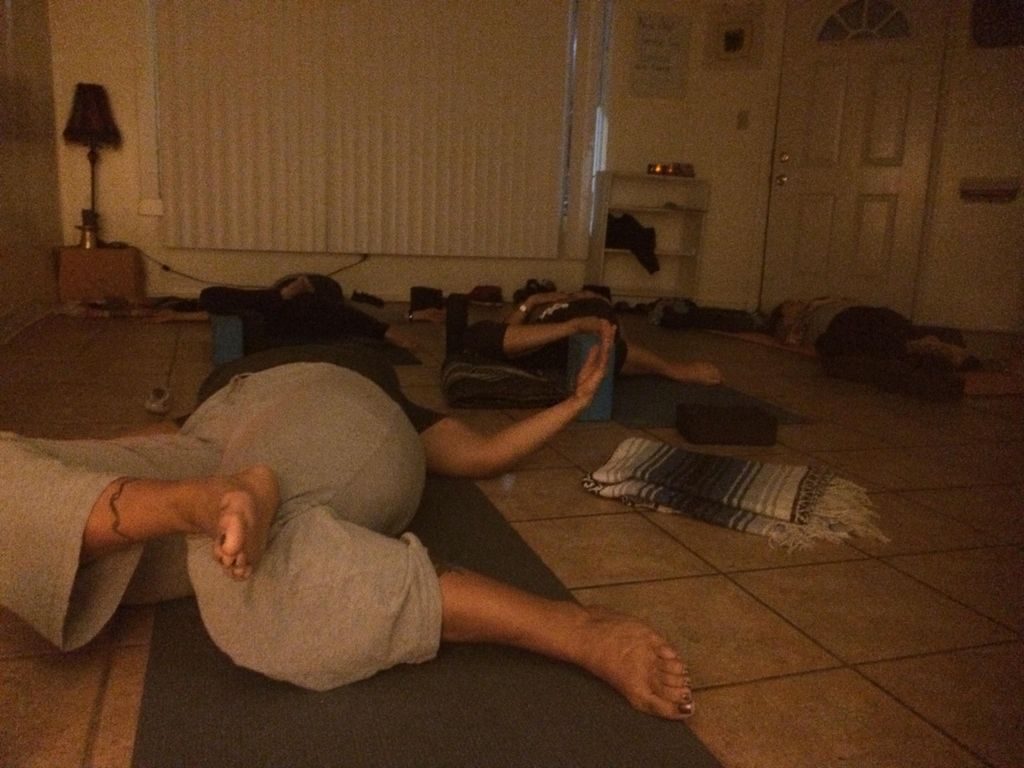 Supine twist- great for digestion and immune syste