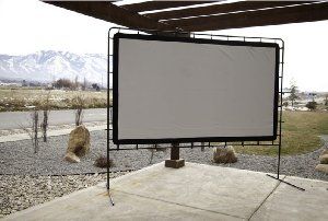 Large 12 foot Projection screen with stand for our