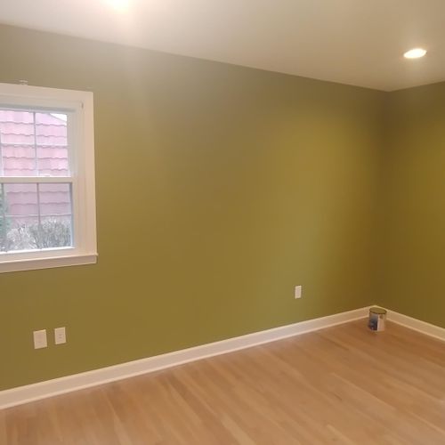 Refinished hardwood floors and painted rooms