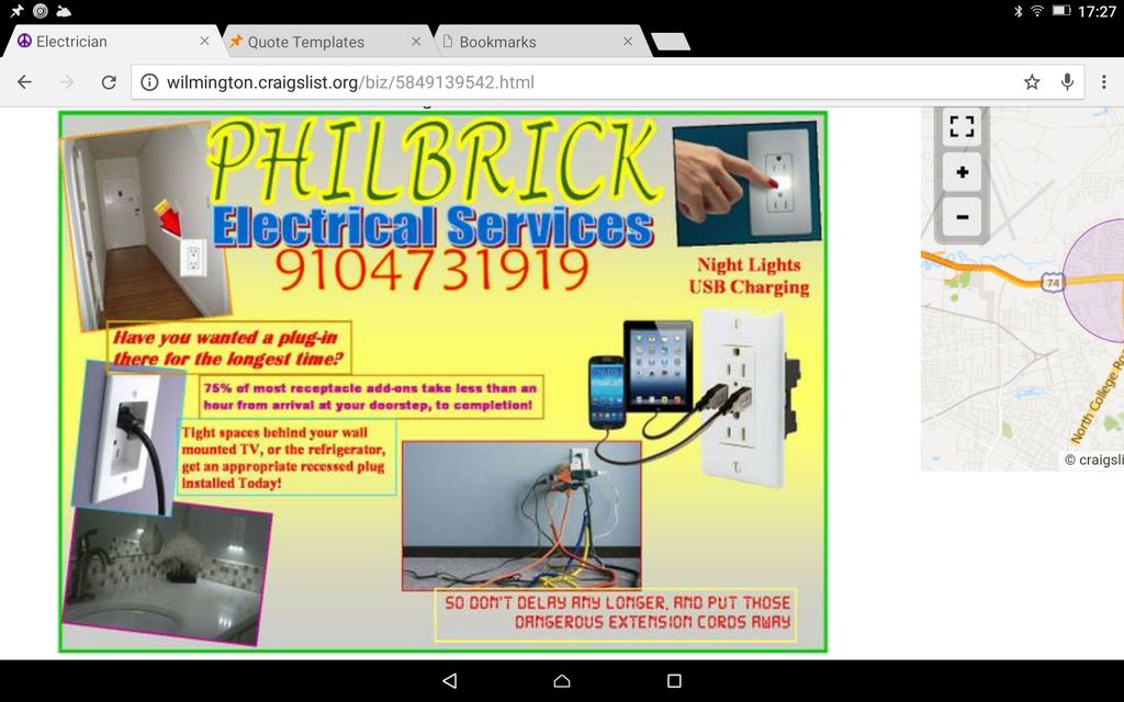 screen captured from my Craigslist ad