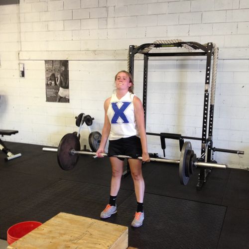One of our High School Girls deadlifting