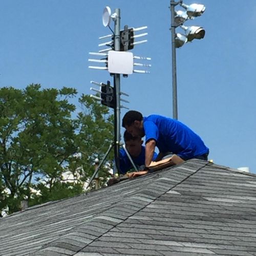 Outdoor Wi-Fi installation at Municipal complex.