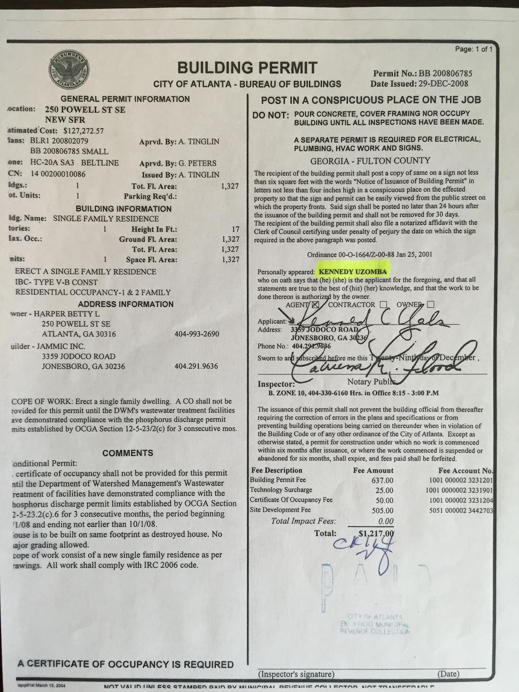 Permits secured