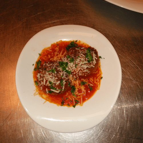 Italian Meatballs with organic roasted tomato and 