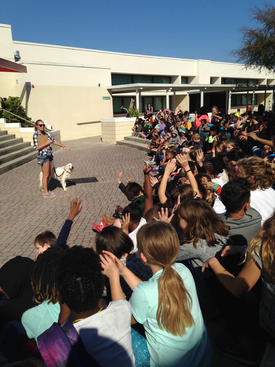 Talking to over 140 students at Perkins Elementary