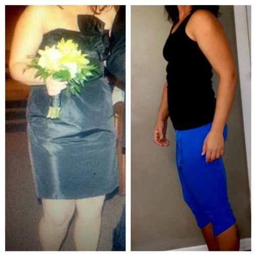 Before and after of Stacy. Stacy lost 50 pounds wo