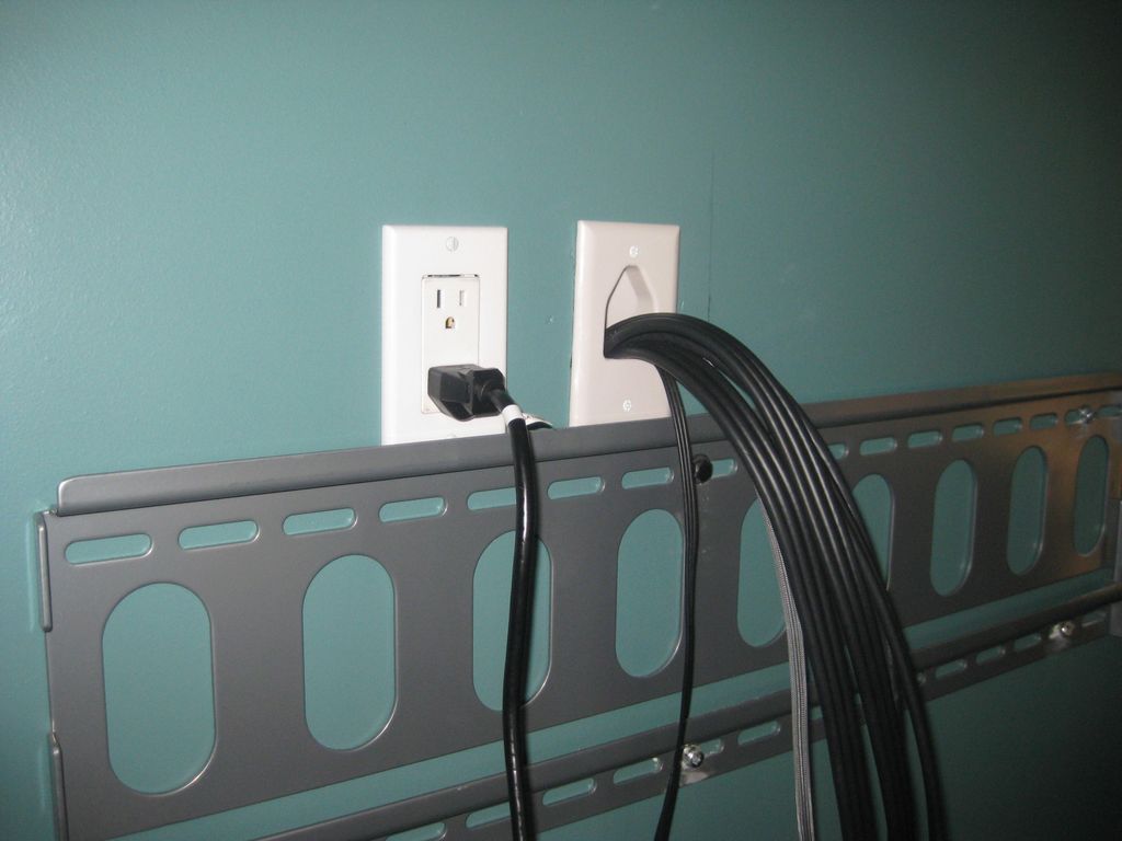 Receptacle behind TV installed w/ Low voltage wall