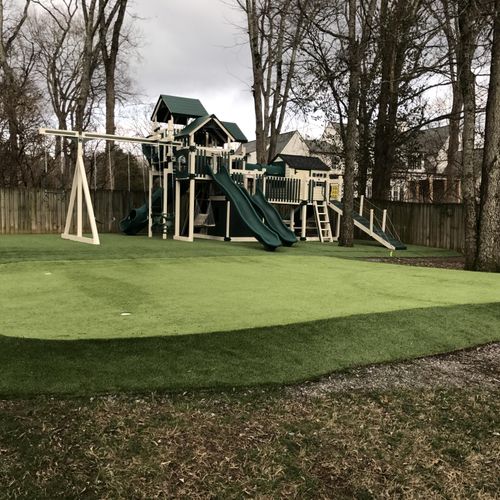 Residential golf green and play ground installatio
