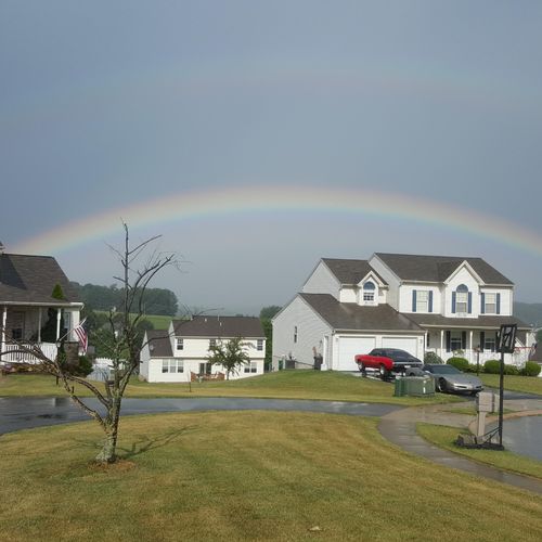 Washed all three of these houses under the rainbow