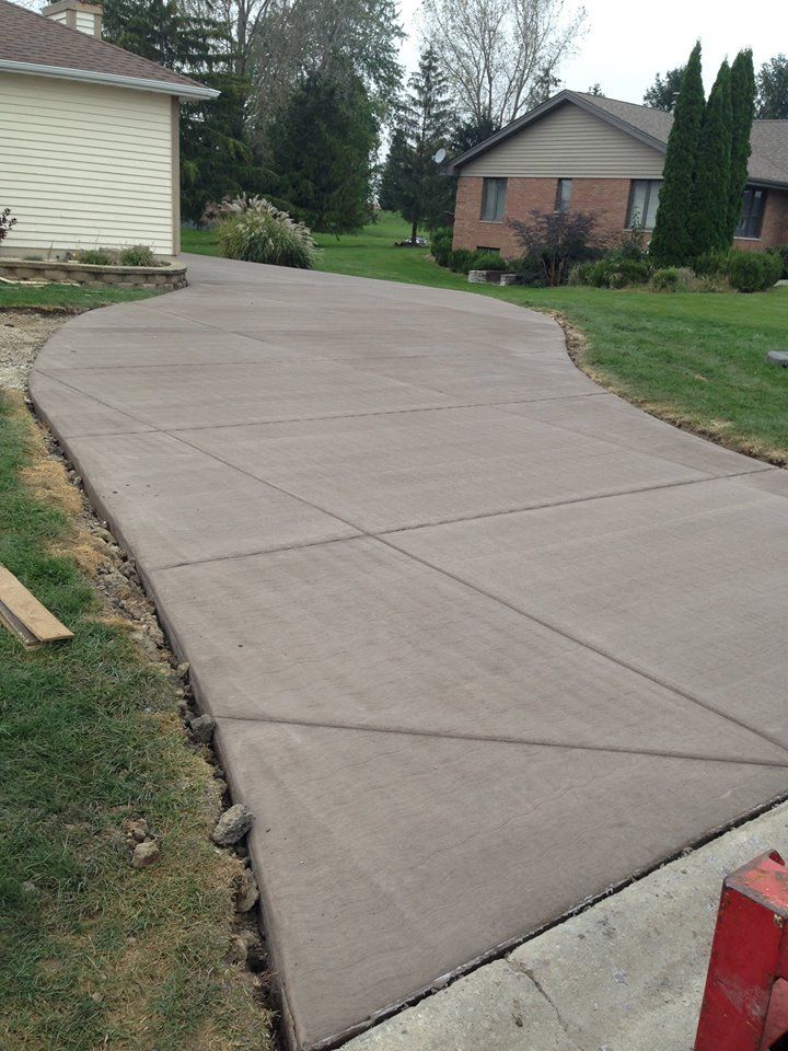 Concrete driveway.