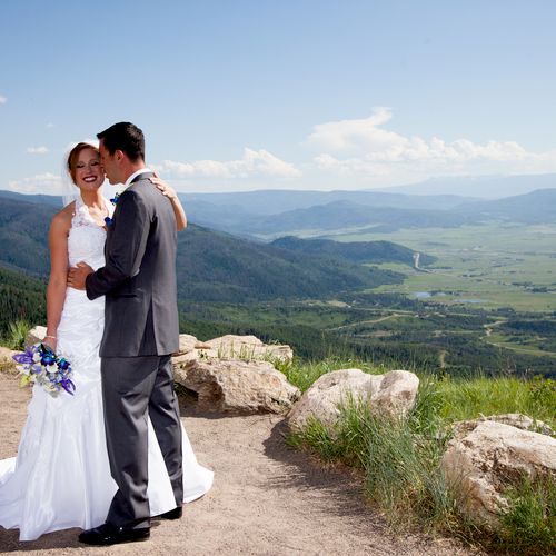 Steamboat Springs Wedding, mountain top overlook.
