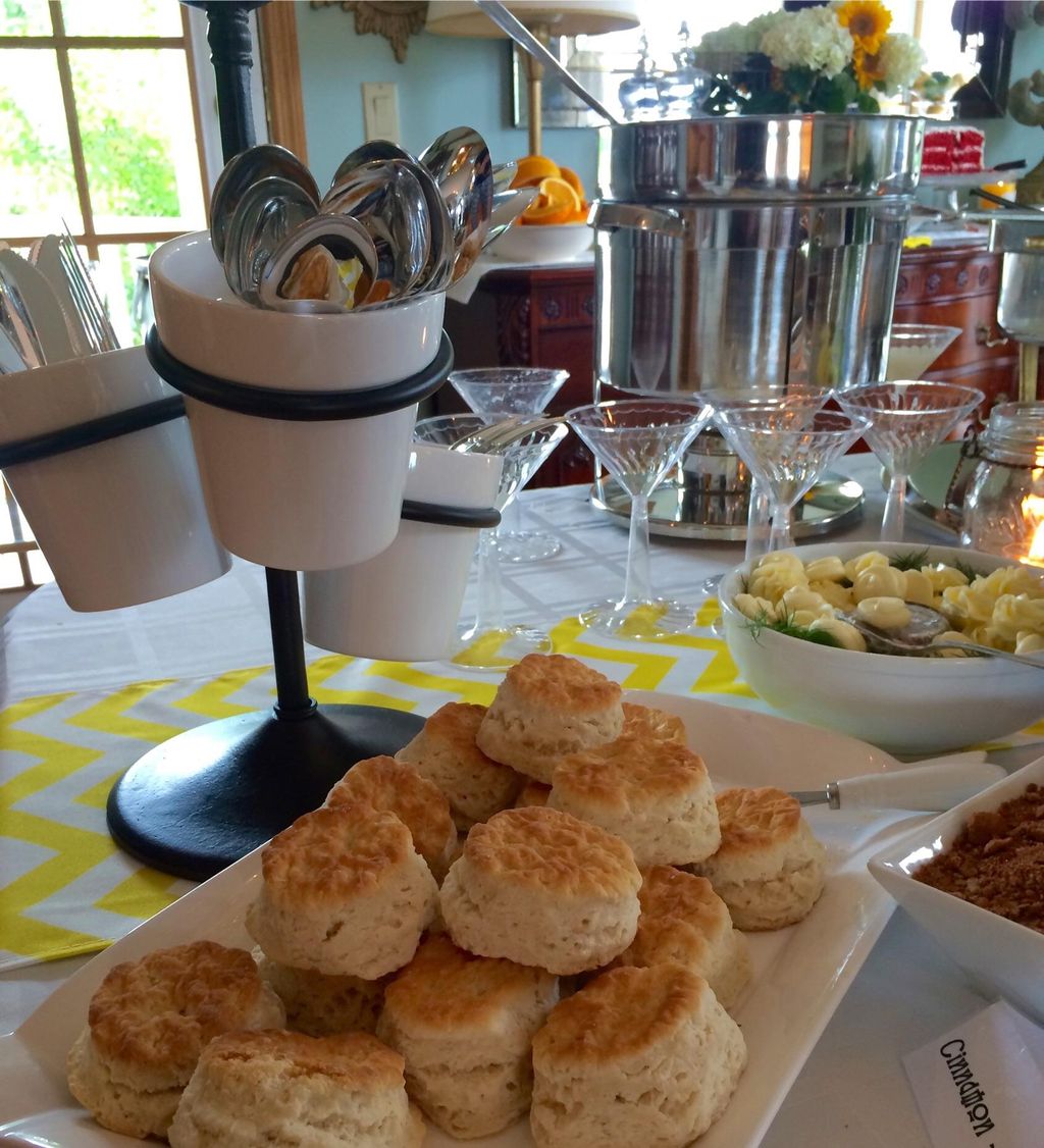 Local honey hand, made biscuits, and beautiful but