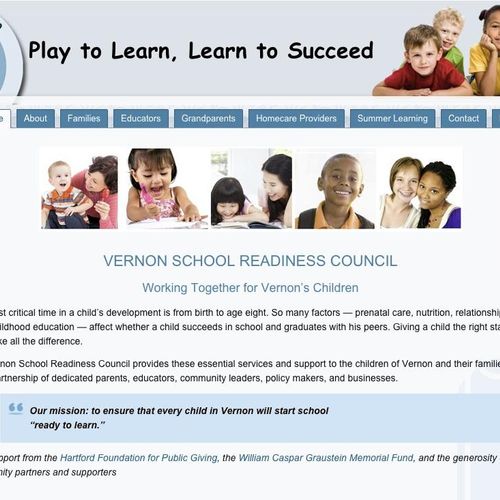 WEBSITE COPY, CONSULTING - Vernon School Readiness