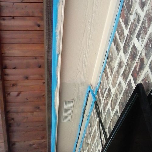 Exterior paint under eaves.