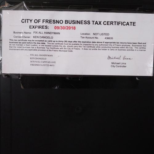 Business Certificate 