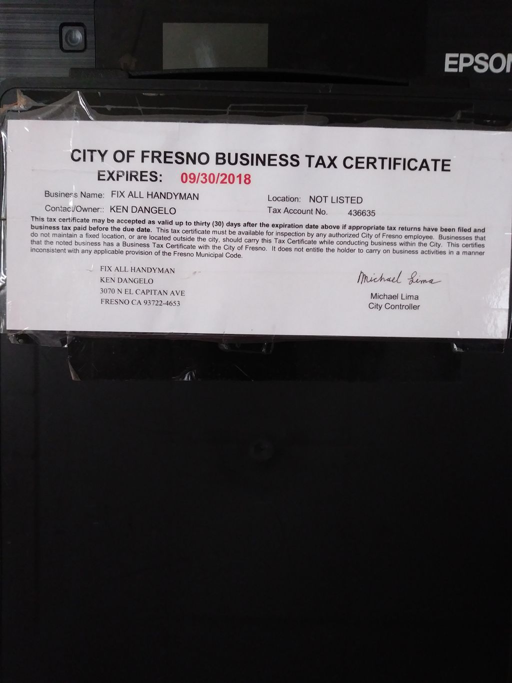 Business Certificate 