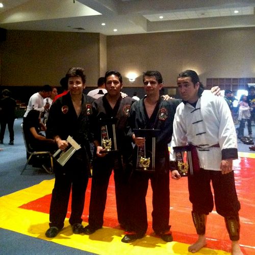 Black belt winners in a fight tournament in Mexico