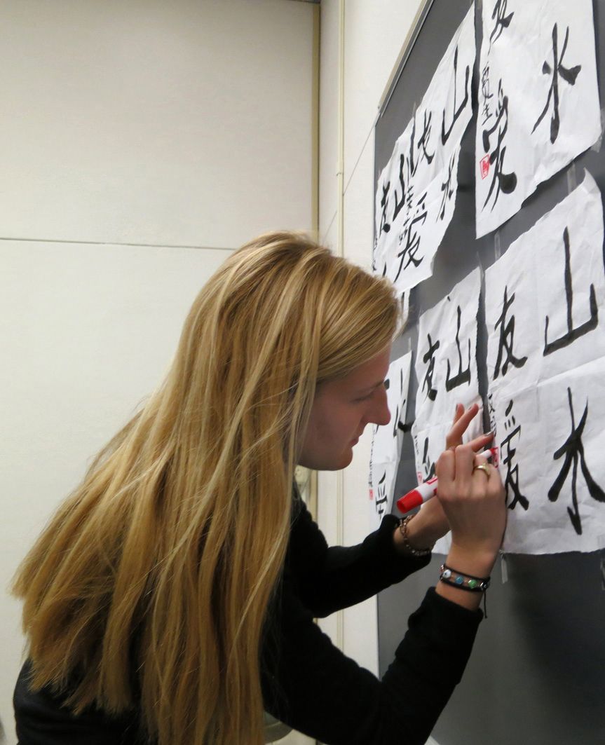 Students work