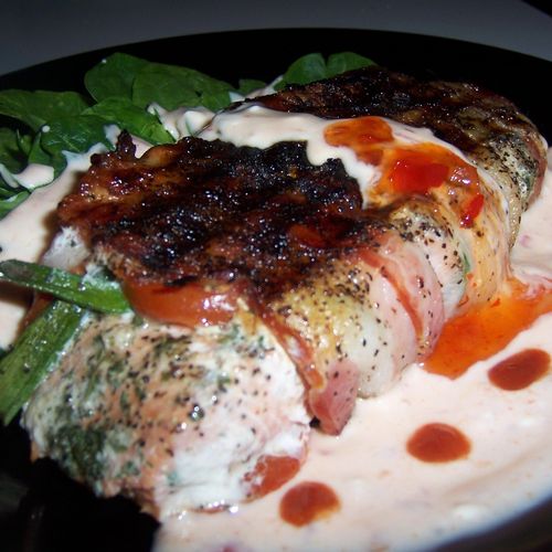Herb Salmon Wrapped with Bacon