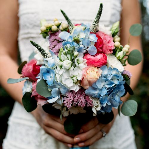 Whimsical bridal bouquet for a fun-loving colorful