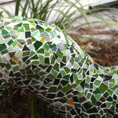 Hand made mosaic garden worm