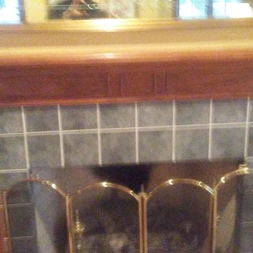 Fireplace mantel replacement.