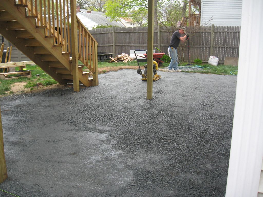 Patio under deck, work in progress